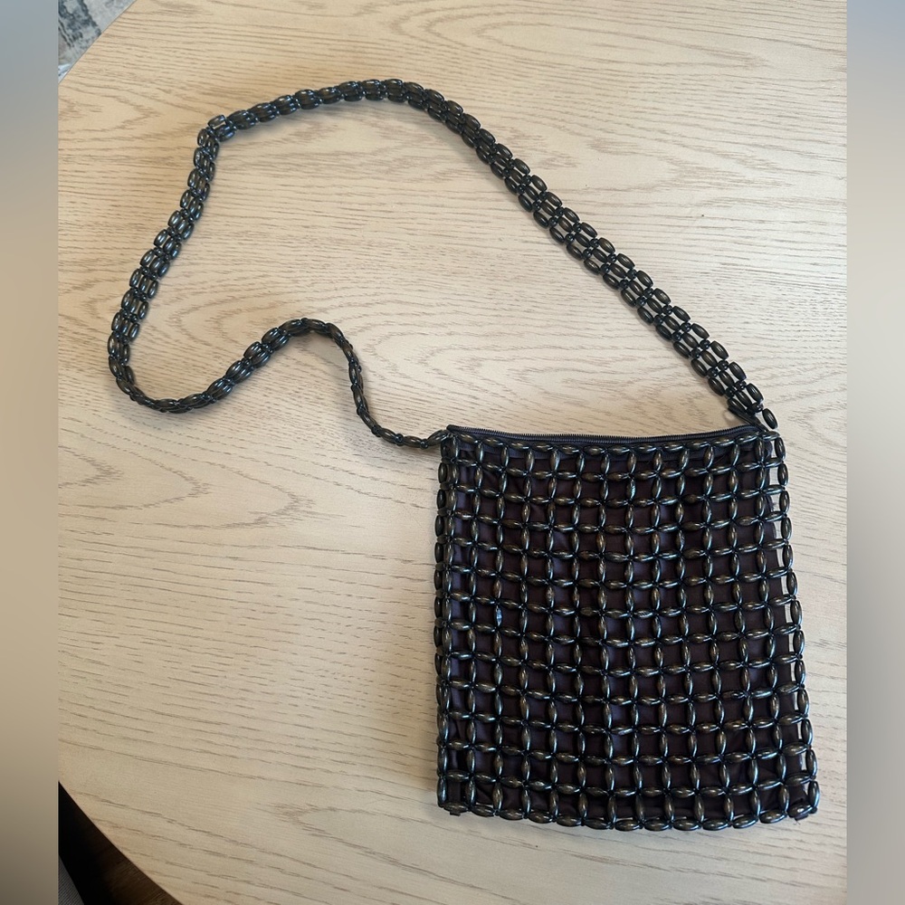 Vintage Giannini Wooden Beaded Crossbody Bag